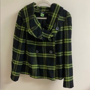 Tribal Black/Green Plaid Jacket